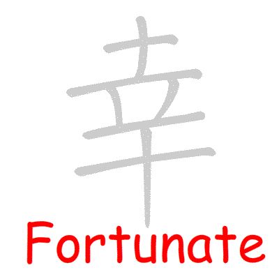 Chinese symbol calligraphy strokes animation fortunate handwriting strokes GIF animation
