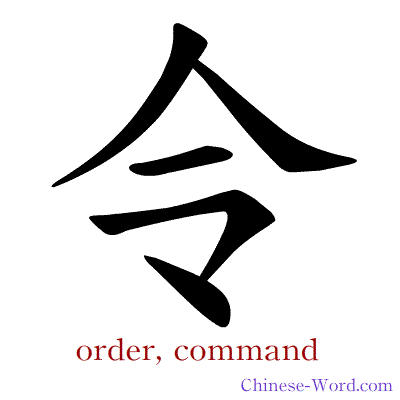 Chinese symbol calligraphy strokes animation for order, command