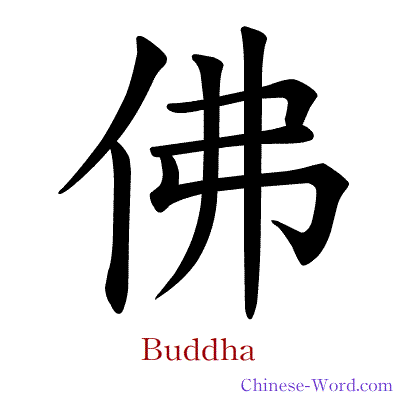 Chinese symbol calligraphy strokes animation for Buddha