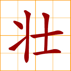 simplified Chinese symbol: strong, robust, vigorous; to strengthen
