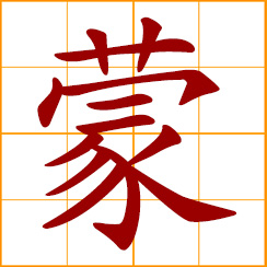 simplified Chinese symbol: blind, dim-sighted; ignorant, stupid and obstinate