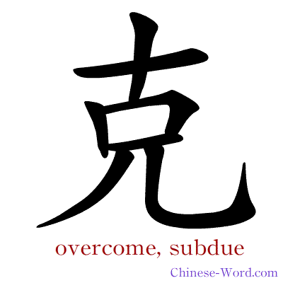 Chinese calligraphy animation - overcome, subdue