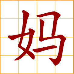 simplified Chinese symbol: mom, mother