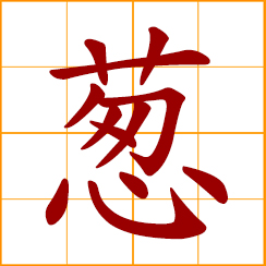 simplified Chinese symbol: scallion; green onion; spring onion