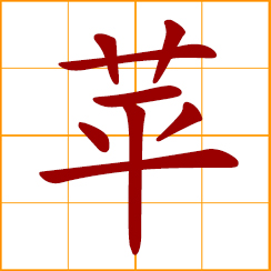 simplified Chinese symbol: apple; duckweeds
