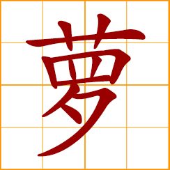 simplified Chinese symbol: radish; one of many creeping plants