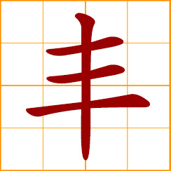 simplified Chinese symbol: abundant, plentiful, luxuriant; ample, bountiful, lavish, affluent