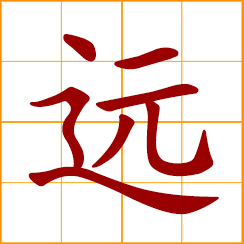 simplified Chinese symbol: far, distant; faraway, remote, outland