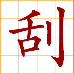 simplified Chinese symbol: wind blowing; to blow
